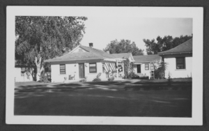 Black-and-white photograph of the Stocker residence, Las Vegas, Nevada, August 13, 1947