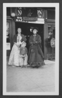 Black-and-white photographs of Stocker family members in costume at the Helldorado Parade, Las Vegas, Nevada, 1934
