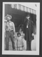 Black-and-white photograph of people in costume at the Helldorado Parade, Las Vegas, Nevada, 1934
