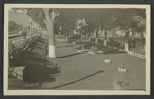 Black-and-white photograph of a park in Caliente, Nevada, circa 1925