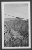 Black-and-white photograph of construction on the Hoover Dam, Nevada, June 1934