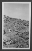 Black-and-white photograph of Stocker family at Red Rock Canyon, Nevada, circa 1920s-1930s