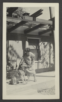 Photograph of Mayme Stocker outside her home in Las Vegas, Nevada, circa 1920s-1930s