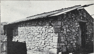 Photograph of stone cabin, Goodsprings, Nevada, circa early 1900s