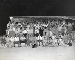 Photograph and newspaper clipping of Las Vegas Rotary Club party, Las Vegas, circa 1941-1942
