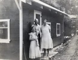 Photograph of three people at Deer Creek, Nevada, circa 1920s to 1940s