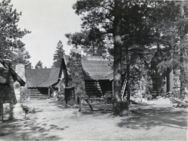 Photograph of cabins at the Grand Canyon, circa 1920s to 1940s