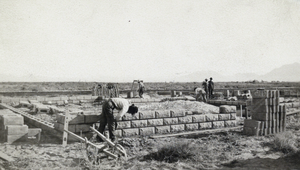 Photograph of the Squires's home under construction, Las Vegas, circa 1906