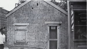 Photograph of a post office, circa late 1800s to early 1900s