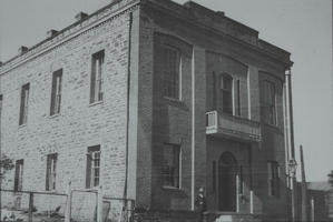 Slide of a courthouse, Pioche, Nevada, circa early 1900s