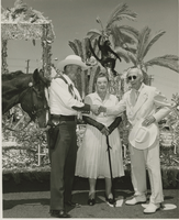 Film transparency of three unidentified people, circa 1950s to 1970s