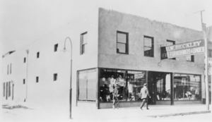 Film transparency of U.W. Beckley Men's Furnishings and Shoes, Las Vegas, circa 1908 to 1920s