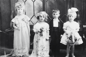 Photograph of children at a wedding, circa late 1800s to early 1900s