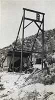 Photograph of men with mining equipment, circa early 1900s