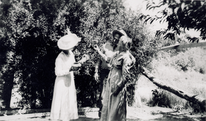 Film transparency of Helen J. Stewart and two others, circa early 1900s
