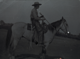 Transparency of Archie on a horse, circa late 1870s-1884