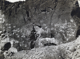 Photograph of petroglyphs at Huntsman, circa early to mid 1900s