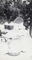 Photograph of Helen J. Stewart's basket collection, circa 1910s