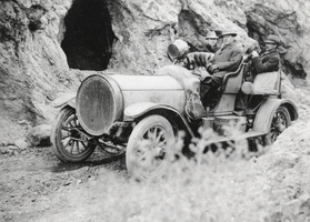 Photograph of men in car, Nevada, circa 1900-1906