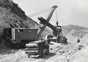 Photograph of construction workers at Hoover Dam, 1931