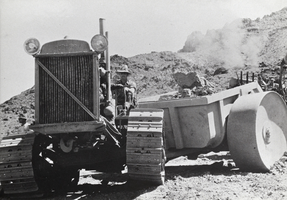 Photograph of construction worker at Hoover Dam, 1931