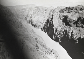 Aerial photograph of the Colorado River in Boulder Canyon, Nevada, 1931