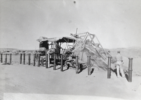 Photograph of men operating heavy machinery near Boulder City, Nevada, circa 1931-1936