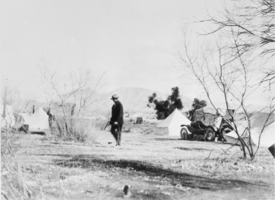 Film transparency of campground, Las Vegas, 1931