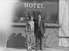 Film transparency of couple at Hotel National, Las Vegas, 1929-1930