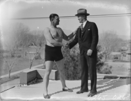 Film transparency of wrestlers, Las Vegas, 1929-1930