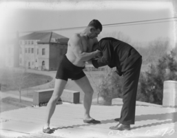 Film transparency of wrestlers, Las Vegas, 1929-1930