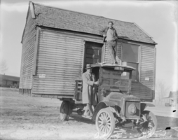 Film transparency of the moving of a house, Las Vegas, 1930-1931