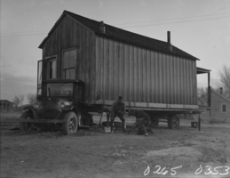Film transparency of the moving of a house, Las Vegas, 1930-1931