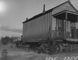 Film transparency of the moving of a house, Las Vegas, 1930-1931