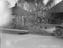 Film transparency of construction work, Las Vegas, 1930