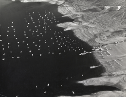 Film transparency of the Lake Mead Marina, Lake Mead, Nevada, 1961