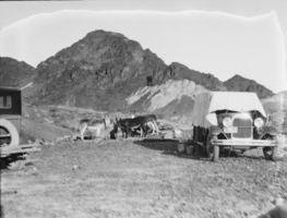 Film transparency of burros in Black Canyon, Nevada, circa 1930-1931