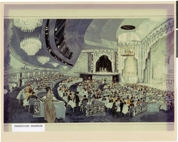 Photograph of an artist's rendering of the Showroom of the Tropicana Hotel, Las Vegas Nevada, circa 1960s-1970s