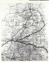 Photograph of a portion of a map of Southern California, circa 1920s