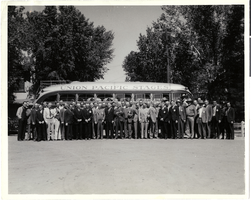 Photograph of the Rotary Club traveling by Union Pacific RR and stages, Las Vegas, Nevada, circa 1930s