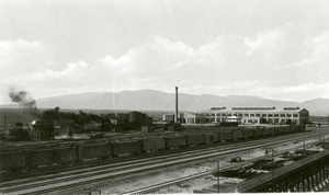Photograph of Union Pacific Railroad yards, circa early to mid 1900s