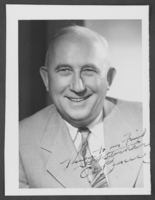 Photograph of a signed portrait of C.D. Baker, circa 1945-1960s
