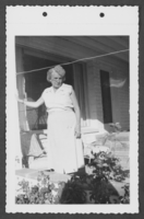 Photograph of an unknown woman on a porch, Las Vegas, October 30, 1953