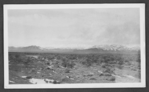 Aerial photograph of the desert between Las Vegas, Nevada and Moapa, Nevada, circa winter 1936