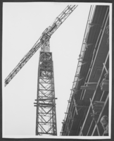 Photograph of construction of a new tower at the Sahara Hotel, Las Vegas, Nevada, March 21, 1963
