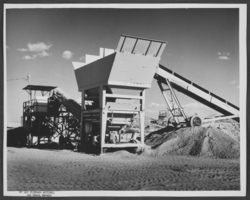 Photograph of a gravel hopper at U.S. Lime Products Corporation, Apex, Nevada, circa 1963