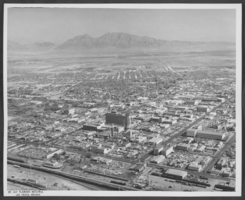 Aerial photograph of downtown Las Vegas, Nevada, circa 1963