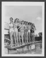 Photograph of the June Taylor Dancers posing at the Flamingo Hotel, Las Vegas, Nevada, circa 1949