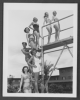 Photograph of the June Taylor Dancers posing at the Flamingo Hotel, Las Vegas, Nevada, circa 1949