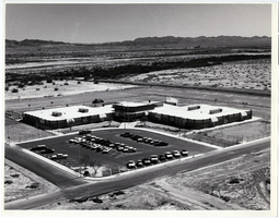 Aerial photograph of Elbert Edwards Elementary School, Las Vegas, Nevada, circa 1970s-1980s
